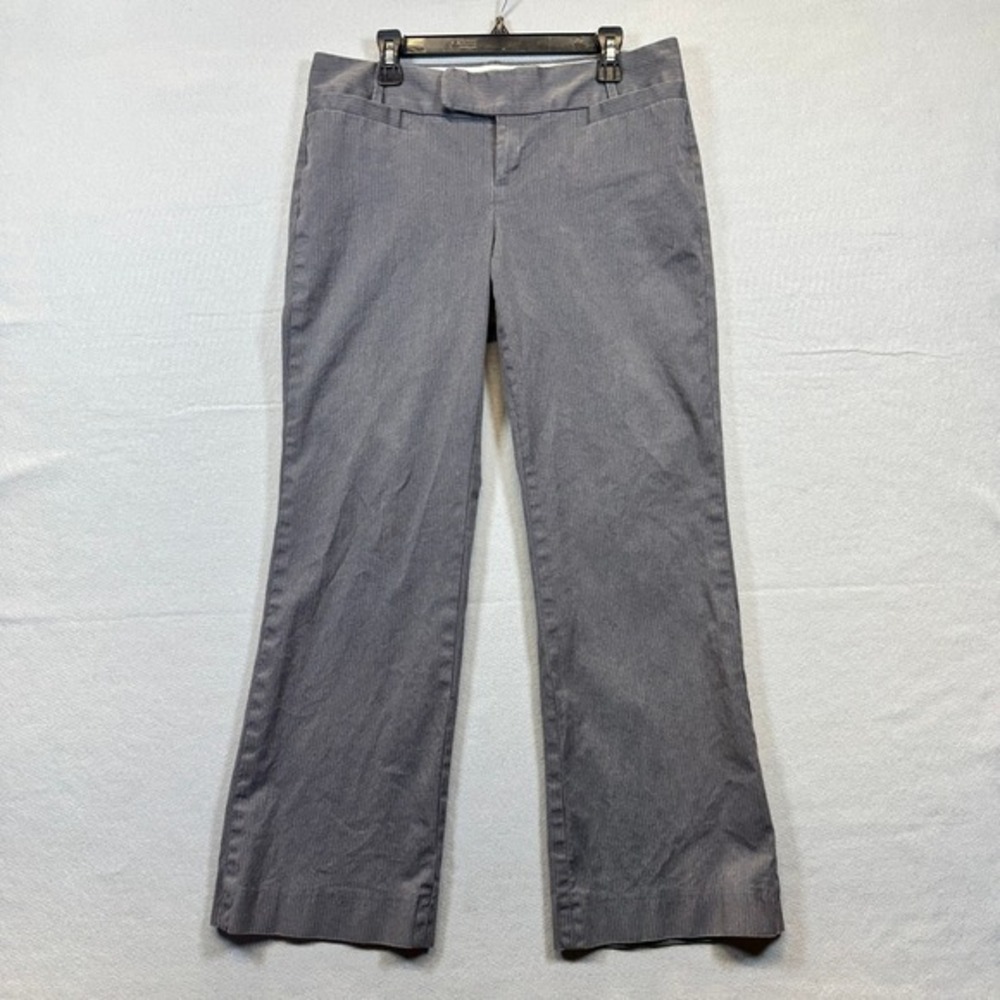 Banana Republic Jackson Fit Grey Herringbone Pinstripe Dress Pants Womens 6P